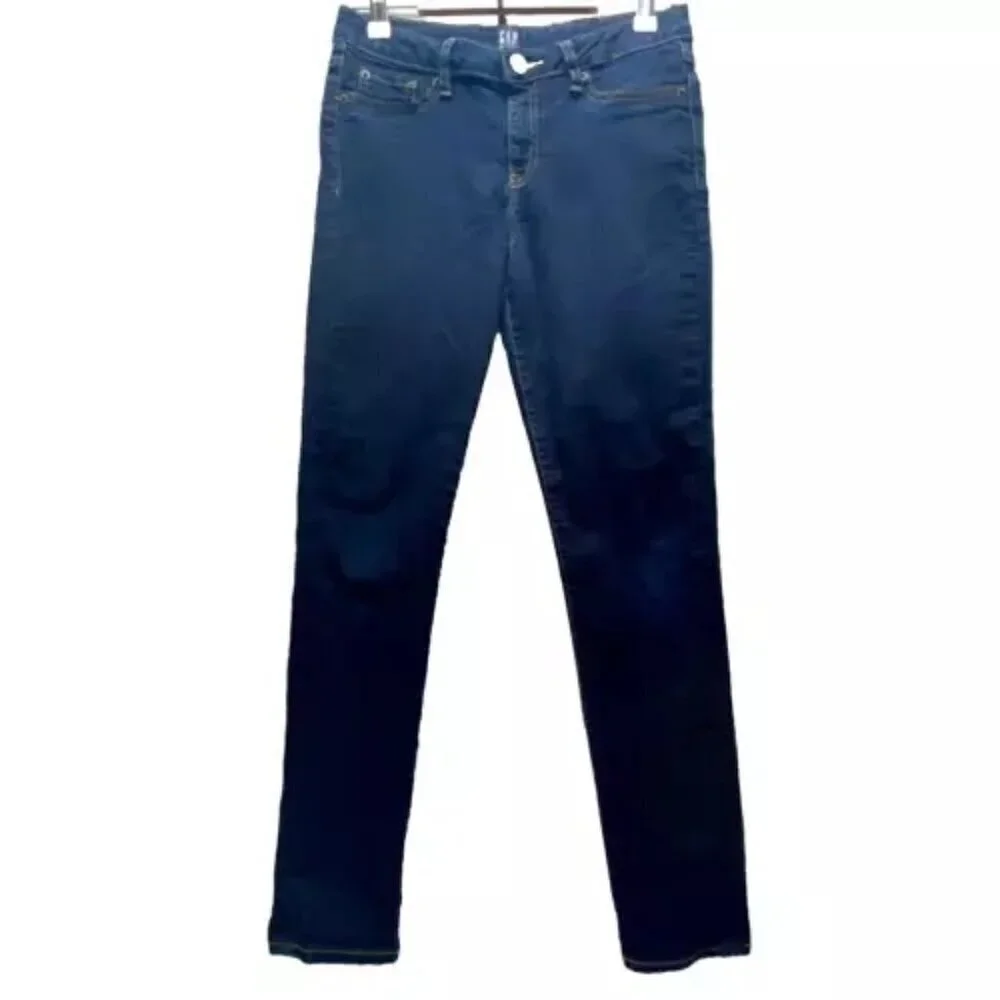 Gap Denim Jeans Girls Size 14 Regular Stretch Super Skinny Dark‎ Wash EUC